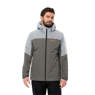Jack Wolfskin Winterjacke Glaabach 3in1 (wasserdicht, winddicht, mit Fleece-Innenjacke) grau Herren