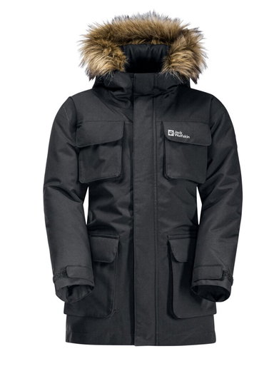Jack Wolfskin Winterjacke Glacier Peak Parka (wasserdicht, winddicht) phantomgrau Kinder (164-176)
