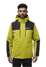 Jack Wolfskin Winterjacke Jasper 3in1 2025 (wasser-winddicht, atmungsaktiv, warm) gelb/schwarz Herren