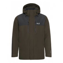 Jack Wolfskin Winterjacke Jasper Pro 2-Lagen (wasserdicht, winddicht) dunkelgrün/schwarz Herren