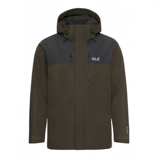 Jack Wolfskin Winterjacke Jasper Pro 2-Lagen (wasserdicht, winddicht) dunkelgrün/schwarz Herren