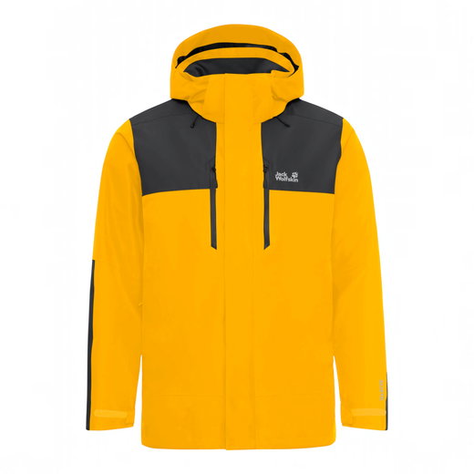 Jack Wolfskin Winterjacke Jasper Pro 2-Lagen (wasserdicht, winddicht) gelb/schwarz Herren