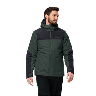 Jack Wolfskin Winterjacke Jasper (sehr wasser- und winddicht, atmungsaktiv) olivegrün/schwarz Herren