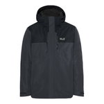 Jack Wolfskin Winterjacke Jasper Pro 3in1 (wasserdicht, winddicht, atmungsaktiv) dunkelgrau/schwarz Herren