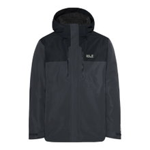 Jack Wolfskin Winterjacke Jasper Pro 3in1 (wasserdicht, winddicht, atmungsaktiv) dunkelgrau/schwarz Herren