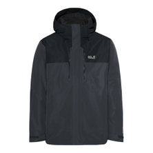 Jack Wolfskin Winter Jacket Jasper Pro 3in1 (waterproof, windproof, breathable) dark grey/black men's