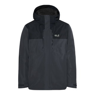 Jack Wolfskin Winterjacke Jasper Pro 3in1 (wasserdicht, winddicht, atmungsaktiv) dunkelgrau/schwarz Herren