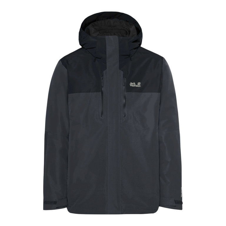 Jack Wolfskin Winterjacke Jasper Pro 3in1 (wasserdicht, winddicht, atmungsaktiv) dunkelgrau/schwarz Herren