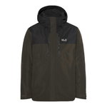 Jack Wolfskin Winterjacke Jasper Pro 3in1 (wasserdicht, winddicht, atmungsaktiv) dunkelgrün/schwarz Herren