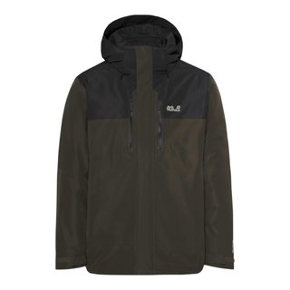 Jack Wolfskin Winter Jacket Jasper Pro 3in1 (waterproof, windproof, breathable) dark green/black men's