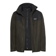Jack Wolfskin Winter Jacket Jasper Pro 3in1 (waterproof, windproof, breathable) dark green/black men's