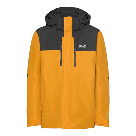 Jack Wolfskin Winterjacke Jasper Pro 3in1 (wasserdicht, winddicht, atmungsaktiv) gelb/schwarz Herren