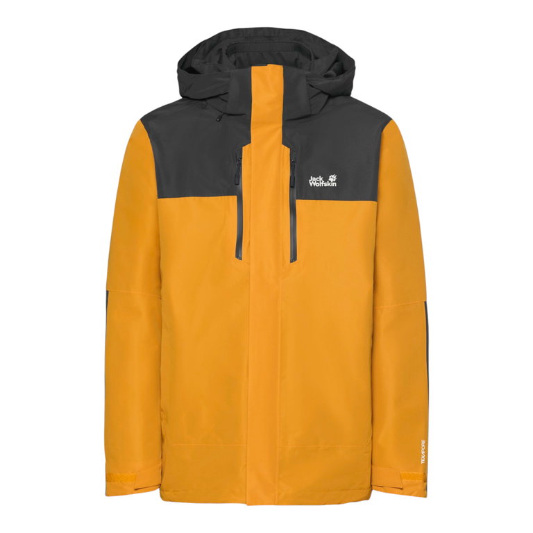 Jack Wolfskin Winterjacke Jasper Pro 3in1 (wasserdicht, winddicht, atmungsaktiv) gelb/schwarz Herren