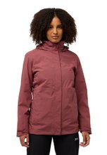 Jack Wolfskin Redwand 3-in-1 Winter Jacket (Fleece Lining, Waterproof) Red Ladies