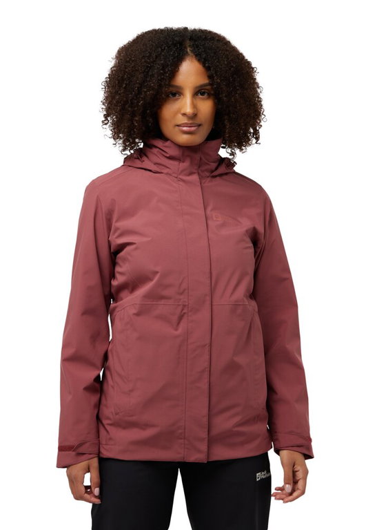 Jack Wolfskin Winterjacke Rotwand 3in1 (Fleece-Futter, wasserdicht) rot Damen