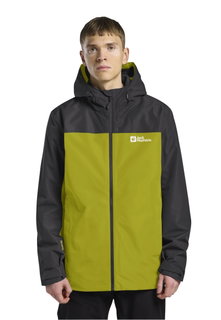 Jack Wolfskin Winterjacke Taubenberg 3in1 2025 (wasser- und winddicht, Fleece-Innenjacke) gelb/schwarz Herren