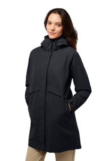Jack Wolfskin Wintermantel Baylight 3in1 Coat (wasserdicht, winddicht) schwarz Damen