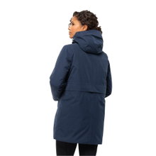 Jack Wolfskin Płaszcz zimowy Salier (odpinany kaptur, wodoodporny i wiatroszczelny) granatowy damski