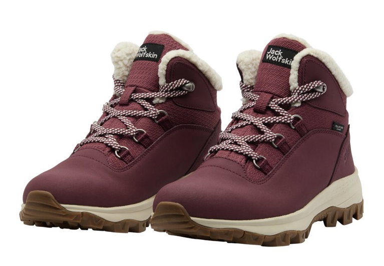 Jack Wolfskin Winter Shoes Everquest Mid Texapore (warm, waterproof, PFC-free) wine red ladies