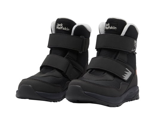 Jack Wolfskin buty zimowe Polar Bear-B Texapore Mid Vc (wodoodporne, oddychające) czarne dla małych chłopców