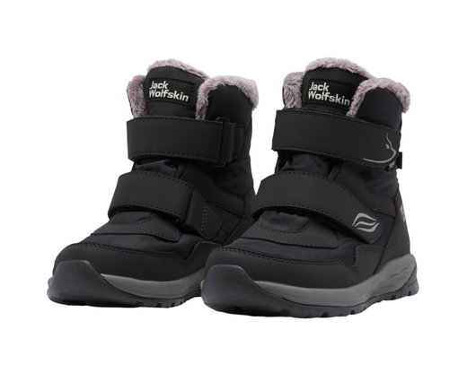 Jack Wolfskin buty zimowe Polar Bear-G Texapore Mid VC (wodoodporne, oddychające) czarne dla dziewczynek.