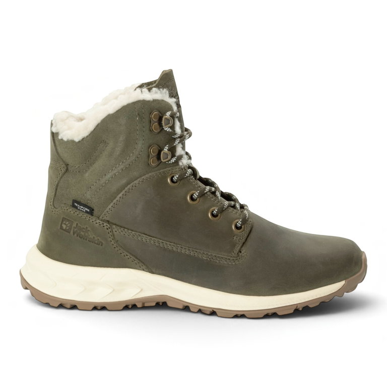 Jack Wolfskin Winterstiefel Queenstown City Texapore Mid (Leder, wasserdicht) mossgrün Damen
