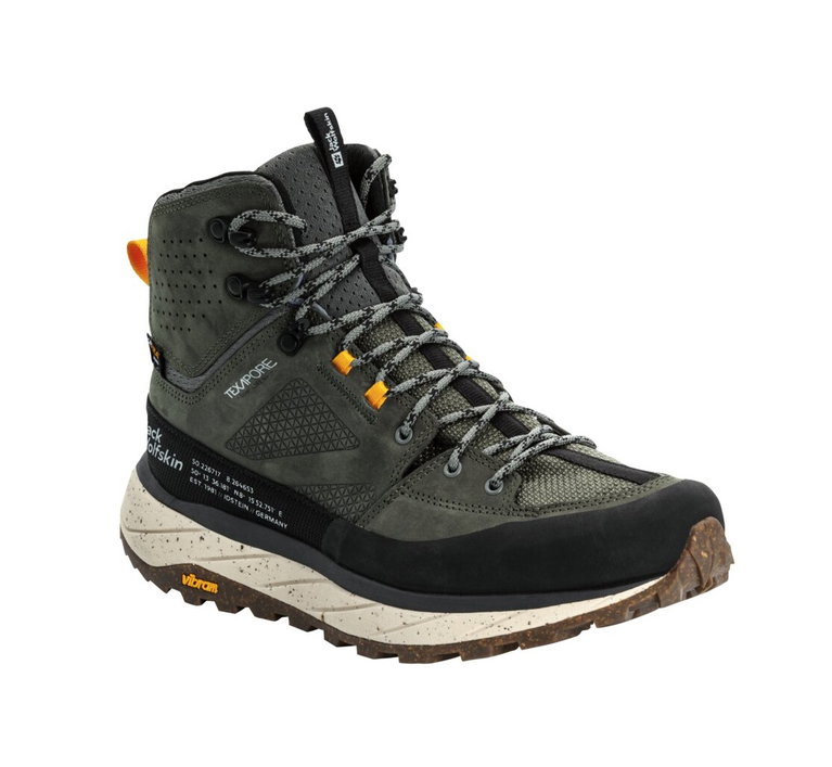 Jack Wolfskin Wanderschuhe Terraquest Mid Texapore (PFC-Frei, wasserdicht) dunkelgrün Herren