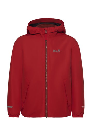 Kurtka zimowa Jack Wolfskin Iceland 3w1 (wodoodporna, wiatroszczelna, z wewnętrzną kurtką polarową) 2026 czerwona dzieci (164-176)