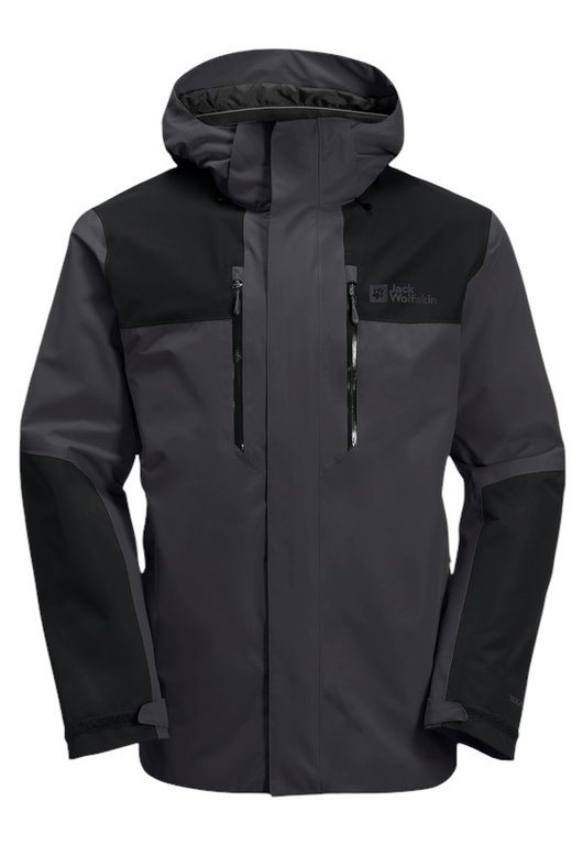 Jack Wolfskin Wanderjacke-/Regenjacke Jasper 2-Lagen (Wetterschutzjacke, wasserdicht, winddicht) phantomgrau Herren