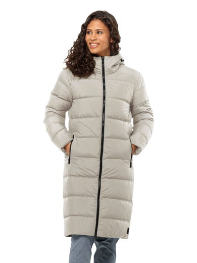 Jack Wolfskin Winter-Daunenmantel Frozen Palace Coat 2025 (winddicht, wasserabweisend) grau Damen