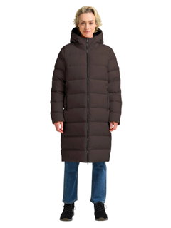 Jack Wolfskin Winter-Daunenmantel Frozen Palace Coat 2025 (winddicht, wasserabweisend) dunkelbraun Damen