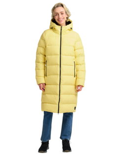 Jack Wolfskin Winter-Daunenmantel Frozen Palace Coat 2025 (winddicht, wasserabweisend) gelb Damen