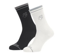 Jack Wolfskin Tagessocke Paw CL Crew (Merinowolle-Mischung, atmungsaktiv) mehrfarbig schwarz/weiss - 1 Paar