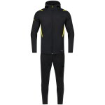 JAKO Freizeitanzug Challenge mit Kapuze (Jacke und Hose, sportiver Schnitt) schwarz/gelb Jungen