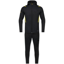 JAKO Freizeitanzug Challenge mit Kapuze (Jacke und Hose, sportiver Schnitt) schwarz/gelb Jungen