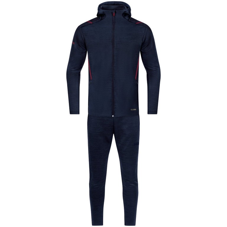 JAKO Freizeitanzug Challenge mit Kapuze (Jacke und Hose, sportiver Schnitt) dunkelblau/rot Jungen