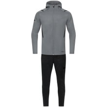 JAKO Freizeitanzug Challenge mit Kapuze (Jacke und Hose, sportiver Schnitt) grau/schwarz Jungen