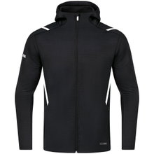 JAKO Leisure Jacket Challenge with Hood (100% Polyester) Black/White Boys