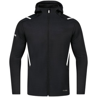JAKO Leisure Jacket Challenge with Hood (100% Polyester) Black/White Boys