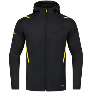 JAKO Leisure Jacket Challenge with Hood (100% Polyester) black/yellow Boys