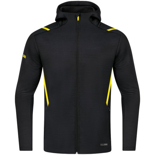 JAKO Freizeitjacke Challenge mit Kapuze (100% Polyester) schwarz/gelb Jungen