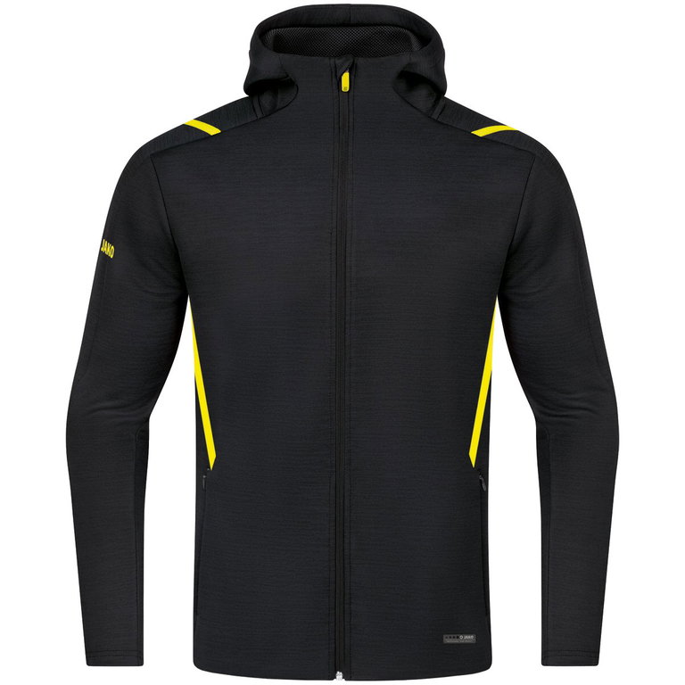 JAKO Freizeitjacke Challenge mit Kapuze (100% Polyester) schwarz/gelb Jungen