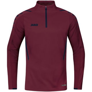 JAKO Langarmshirt Ziptop Challenge - Fleece-Innenseite, Zip-Reissverschluss - weinrot Jungen