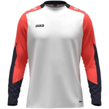 JAKO Sport-Langarmshirt Dynamic (Polyester-Eyelet) weiss/coralrot/marineblau Herren