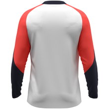JAKO Sport-Langarmshirt Dynamic (Polyester-Eyelet) weiss/coralrot/marineblau Herren