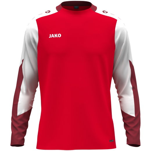 JAKO Sport-Langarmshirt Dynamic (Polyester-Eyelet) rot/weiss/dunkelrot Herren