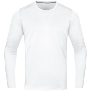JAKO Sport-Langarmshirt Run 2.0 (100% Polyester, atmungsaktiv) weiss Herren