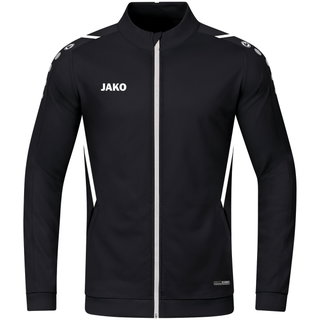 JAKO Trainingsjacke (Polyester) Challenge - Seitentaschen, moderner Look schwarz/weiss Jungen/Mädchen