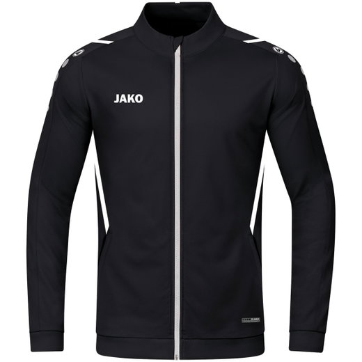 JAKO Trainingsjacke (Polyester) Challenge - Seitentaschen, moderner Look schwarz/weiss Jungen/Mädchen