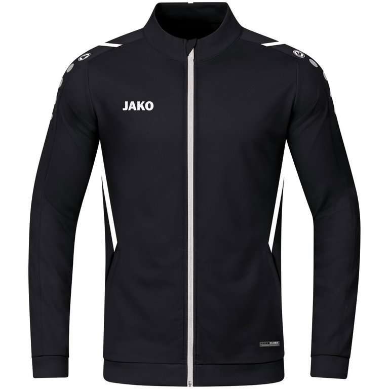 JAKO Trainingsjacke (Polyester) Challenge - Seitentaschen, moderner Look schwarz/weiss Jungen/Mädchen